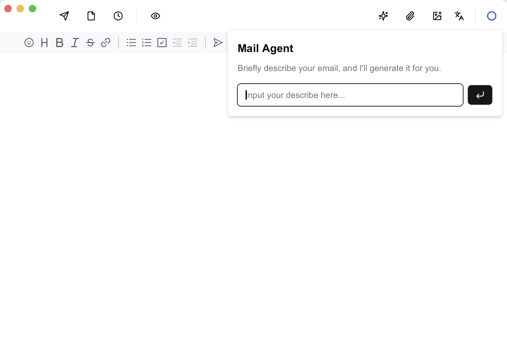 Email editor with AI features